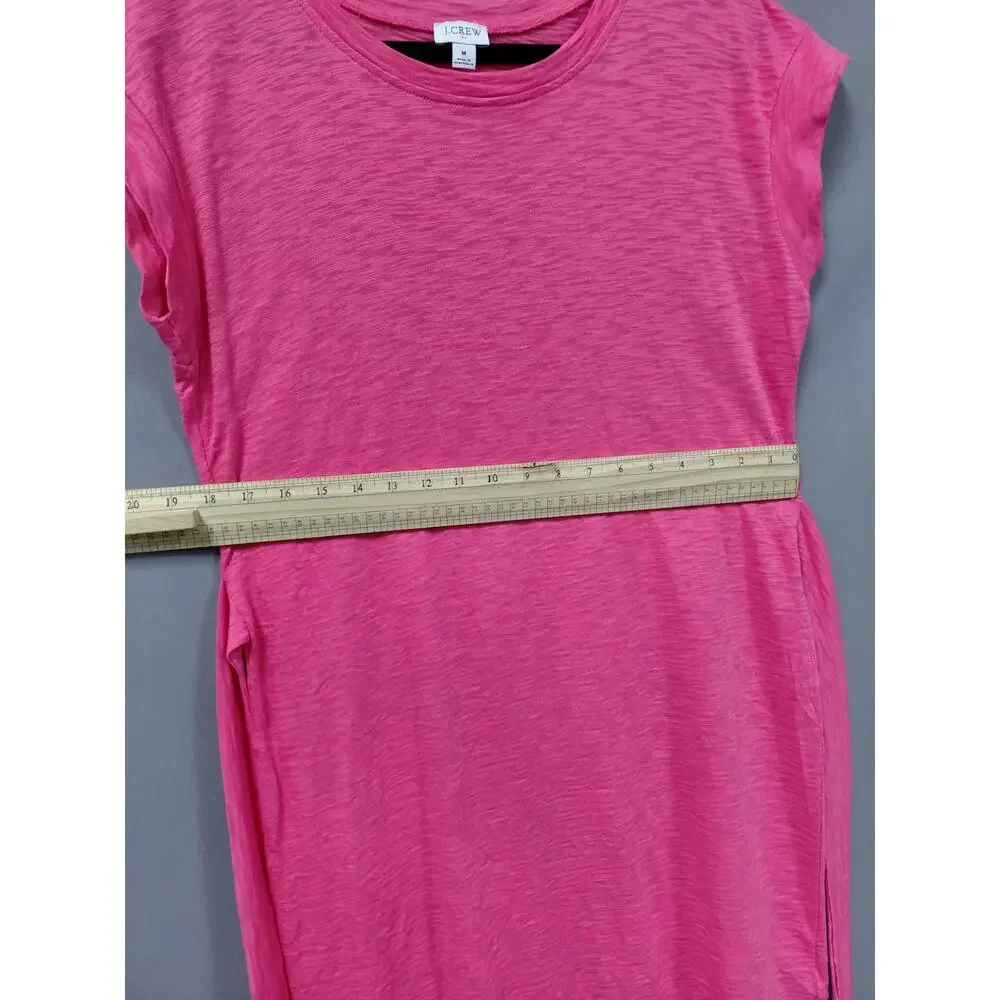 J.Crew Pink Knit Neck Tie Waist Cap Sleeve T-Shirt Dress Women Size M